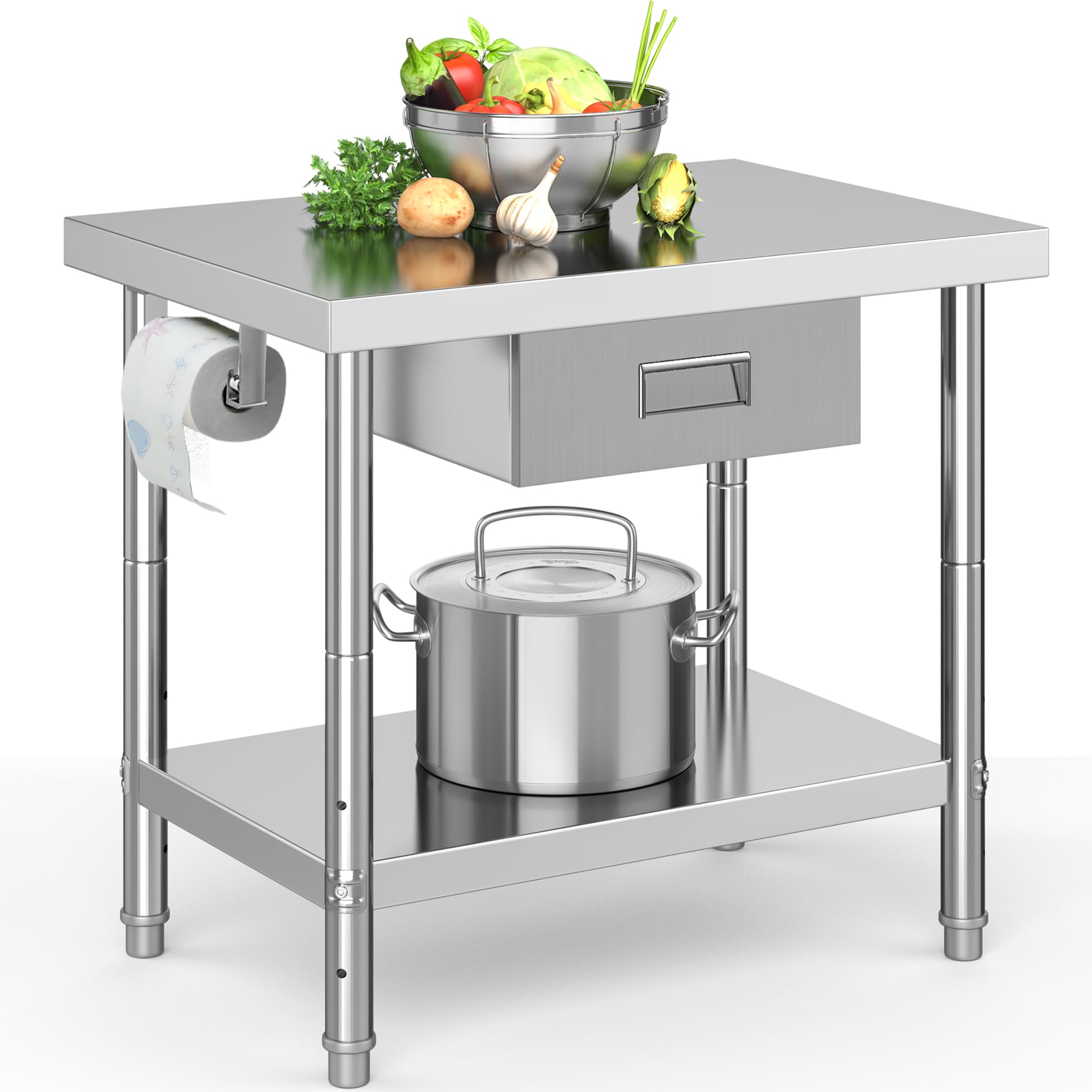 家具・インテリア STAINLESS STEEL CONTAINER TABLE TOP 50L Amazon.com: YITAHOME 36